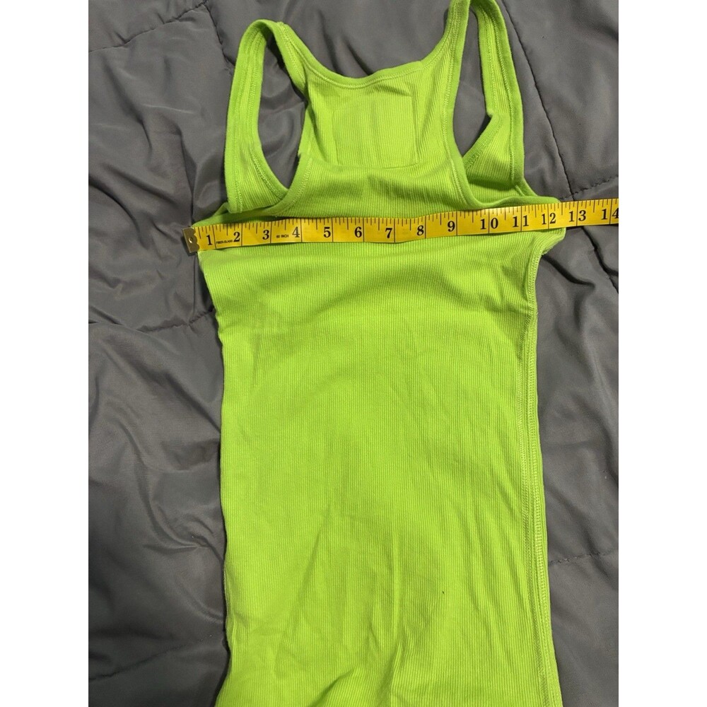 Abercrombie Y2K Ribbed Long Racerback Layering Tank M Neon Green Indie Festival - Picture 7 of 7